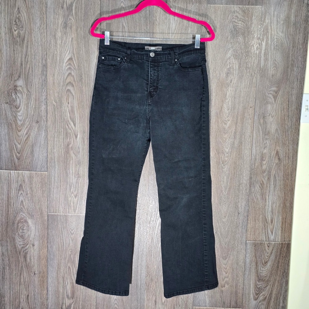 Levi's 512 Perfectly Slimming Bootcut Jeans Size 14 S Black Studded Back Pockets